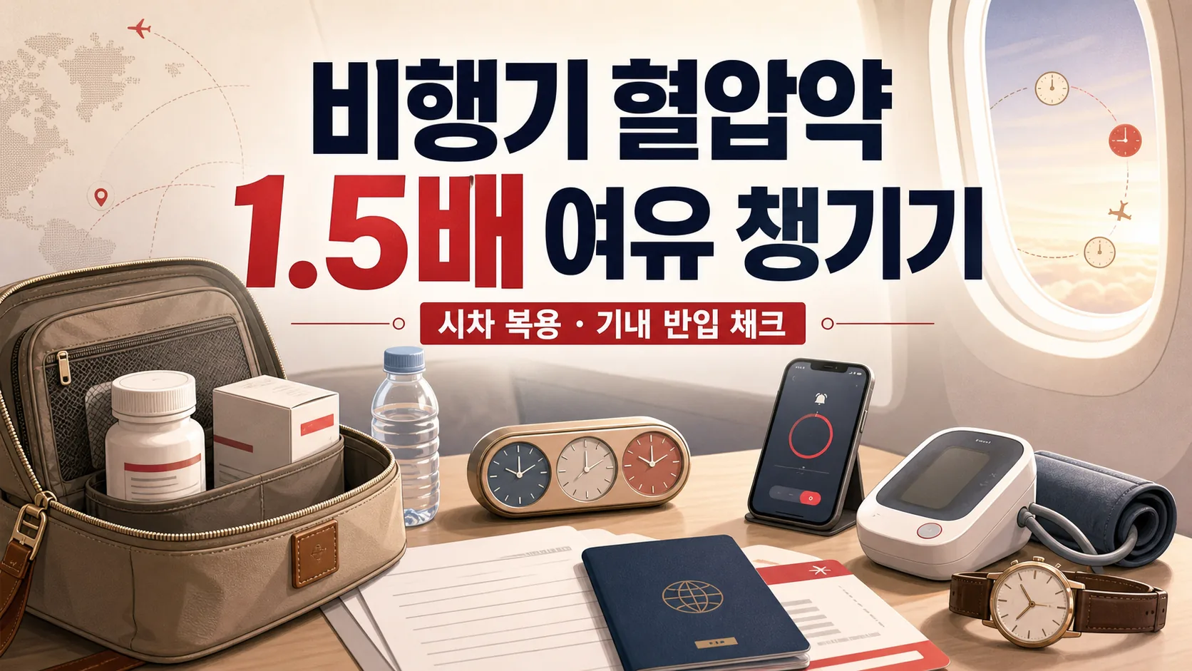 비행기 혈압약 1.5배 여유 챙기기 — 시차 복용 vs 기내 반입 체크