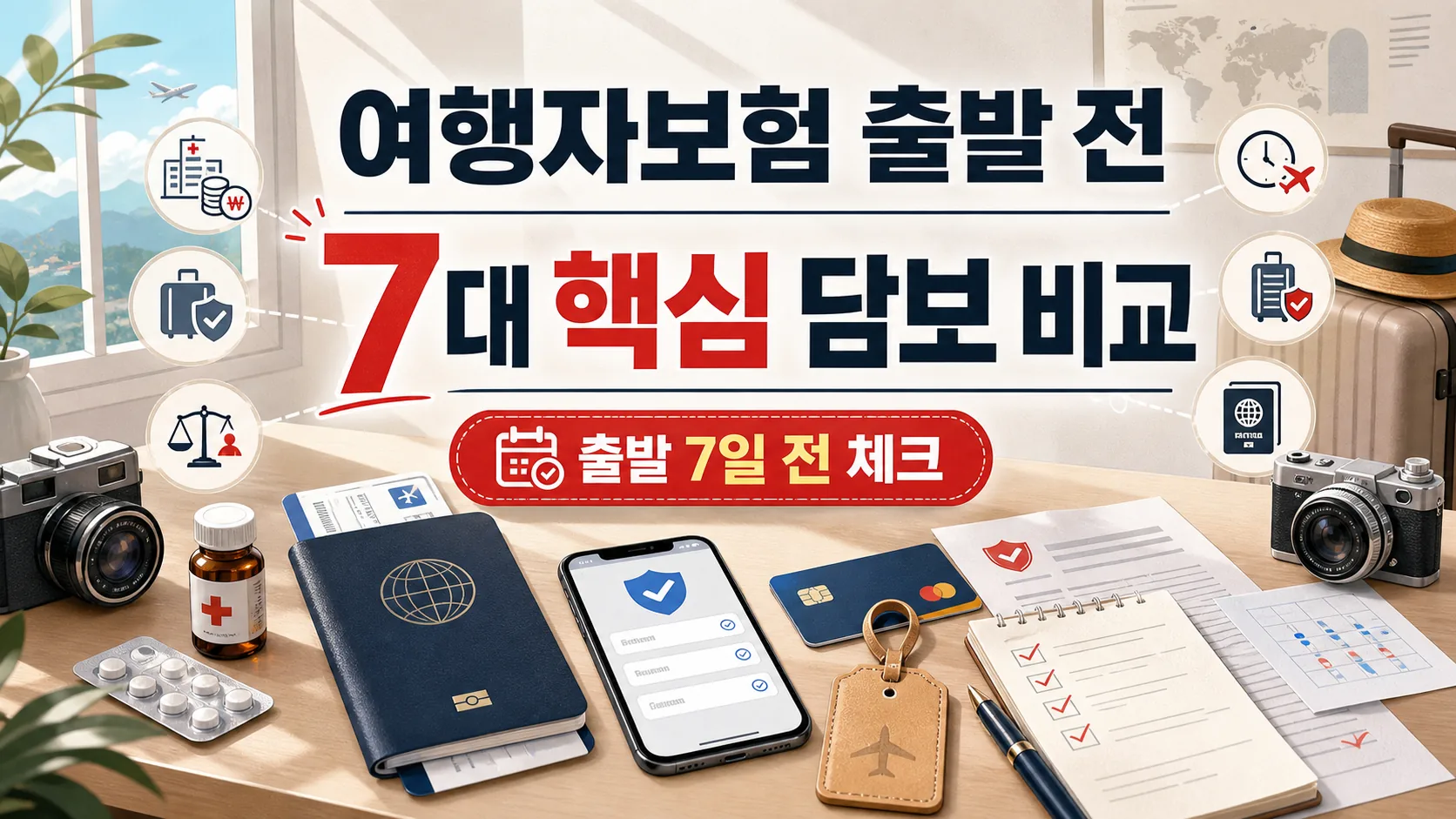 여행자보험 7대 핵심 담보 — 출발 전 놓치면 안 되는 체크포인트